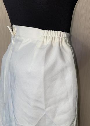 Шикарная белая молочная юбка миди ретро винтаж6 фото