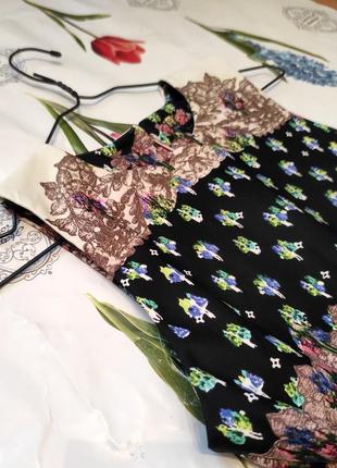Красивая блуза с цветочным принтом и баской от topshop стильна блуза з баскою3 фото