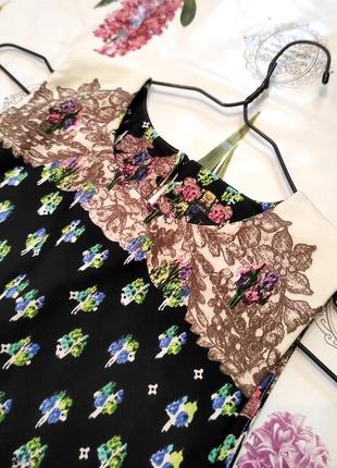 Красивая блуза с цветочным принтом и баской от topshop стильна блуза з баскою4 фото