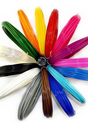 Пластик 3d ручці. еко 3d-пластик pla. набір з 20 кольорів. (200 метрів)