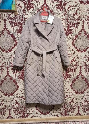 Утепленное трендовое стеганое пальто monica milano 48-50 размер