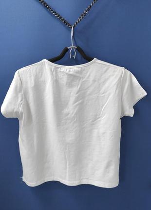 Кроп-топ белый хлопок укороченная футболка свободного кроя туречки3 фото
