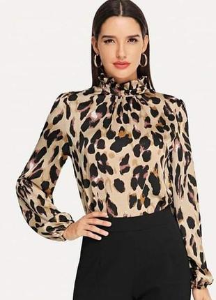 Блуза  сатиновая в леопардовый принт 🐆3 фото