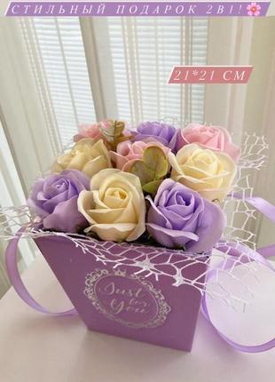 Букет з мила, квіти з мила, мильні троянди, квіти з міла