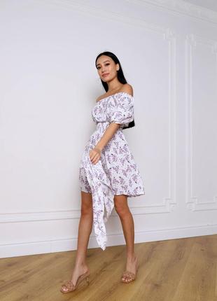 Жіноче плаття "mia" біле літнє плаття штапельне