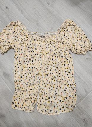 Стильная вискозная блуза в мелкий цветок