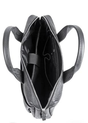 Сумка для ноутбука шкіряна чорна