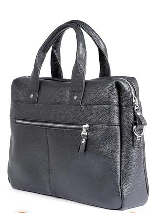 Сумка для ноутбука шкіряна чорна