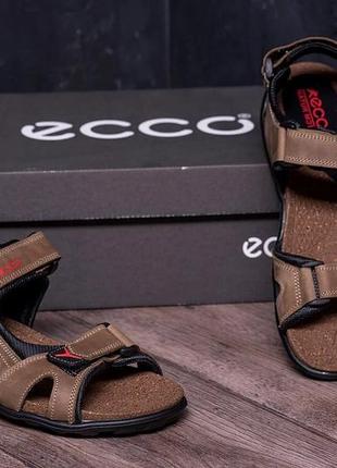 Мужские кожаные сандалии ecco active drive olive5 фото