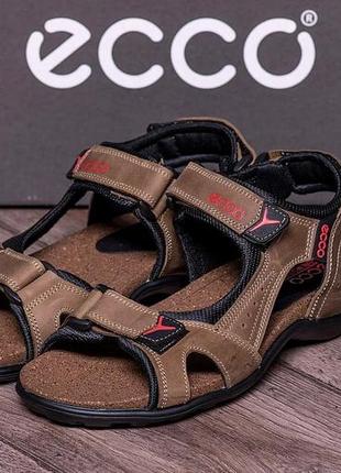 Мужские кожаные сандалии ecco active drive olive2 фото