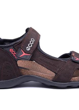 Чоловічі шкіряні сандалі ecco active drive brown7 фото