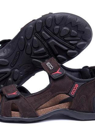 Чоловічі шкіряні сандалі ecco active drive brown8 фото