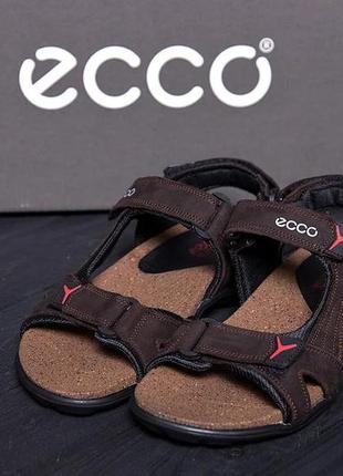 Чоловічі шкіряні сандалі ecco active drive brown4 фото