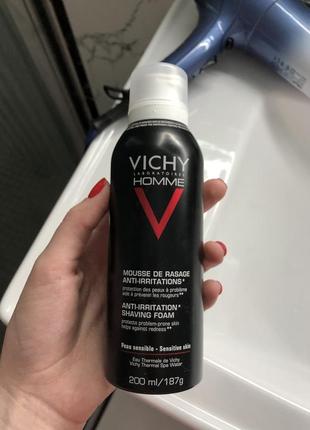 Пена для бритья vichy homme anti-irritation shaving foam для чувствительной кожи, 200 мл