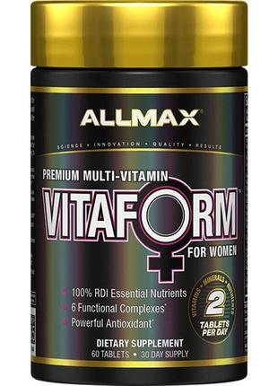 Вітаміни для жінок allmax nutrition vitaform multivitamin for women 60 таб.1 фото