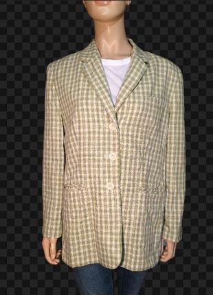 Пиджак удлинённый,жакет в клетку