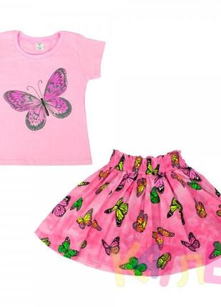 Костюм для дівчинки метелик на 3, 5 років. (футболка та юбка) костюм для дівчинки 1013