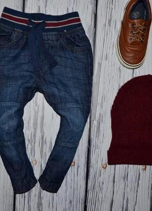9 - 12 месяцев 80 см фирменные джинсы скины для моднявок узкачи утеплены байкой2 фото