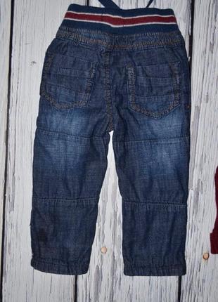 9 - 12 месяцев 80 см фирменные джинсы скины для моднявок узкачи утеплены байкой5 фото