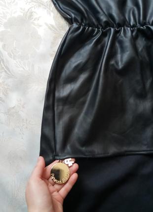 Кожаное плать-туника со шлейфом4 фото