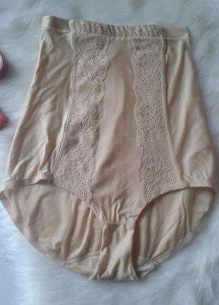 Корекційні високі бежеві трусики-утяжка f&f