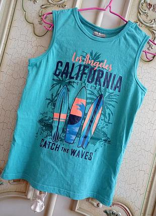 Стильная маечка с классным принтом натуральная ткань