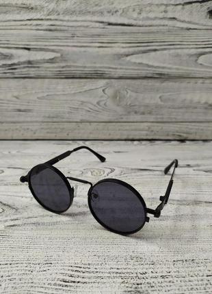 Солнцезащитные очки круглые, черные, унисекс1 фото