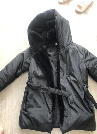 Куртка зимня чёрная италия1 фото