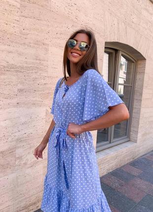 Сарафан штапель горох