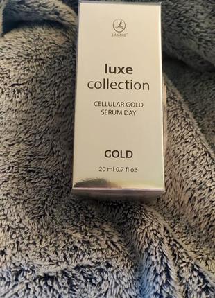 Денна омолоджуюча сироватка для обличчя lambre cellular gold serum/омолаживающая сыворотка ламбре против морщин/сыворотка для лица