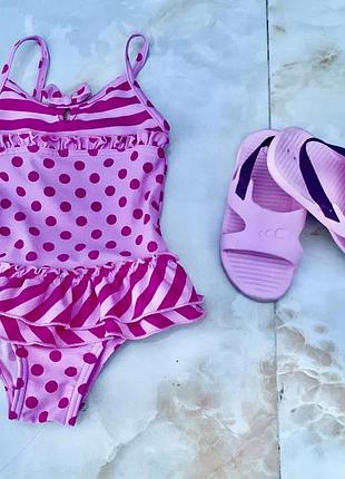 Купальник 🩱 злитий в горошок і з рюшами george (англія)