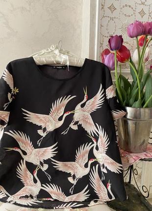 Невероятно красивая блуза/блузка в птички аисты shein