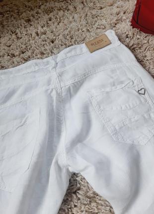 Базовые белые льняные штаны, италия,  р. 38-409 фото