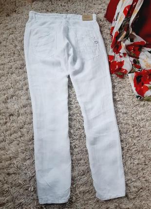Базовые белые льняные штаны, италия,  р. 38-408 фото