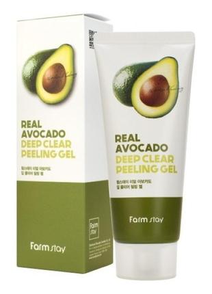 Пилинг-гель с экстрактом авокадо farmstay real avocado deep clear peeling gel  100 мл