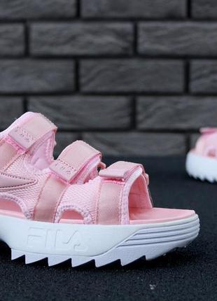 Fila disruptor sandals сандали женские летние розовые босоножки жіночі босоніжки5 фото