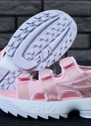 Fila disruptor sandals сандали женские летние розовые босоножки жіночі босоніжки4 фото