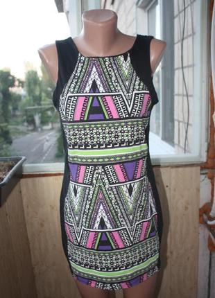 Супер знижка! сукня міні по фігурі з орнаментами бохо етно
