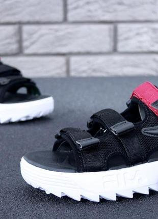 Fila disruptor sandals сандали женские летние черные босоножки жіночі босоніжки3 фото