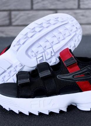 Fila disruptor sandals сандали женские летние черные босоножки жіночі босоніжки4 фото