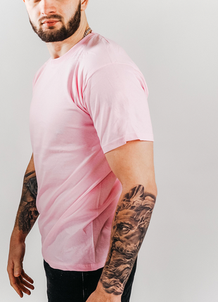 Базова світло-розова чоловіча футболка 100% бавовна(+25 кольорів)3 фото