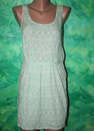 Супер скидка!  нежный сарафан платье мятного цвета в орнаментах летний лёгкий