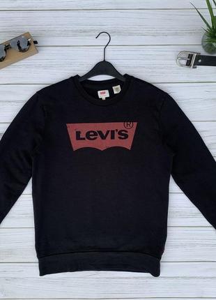 Свитшот levi’s левайс оригинал чёрный с логотипом свитер лонгслив