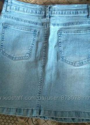 Красивая новая голубая джинсовая юбка4 фото