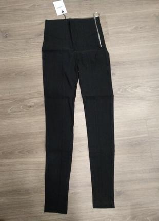 Женские черные брюки в обтяжку штаны лосины леггинсы чёрные штаны6 фото