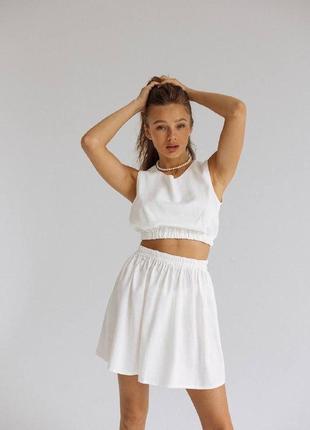 Костюм топ + спідниця 💛🤍