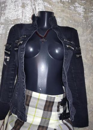 Неформальный готический панк рейв джинсовый жакет унисекс criminal damage1 фото