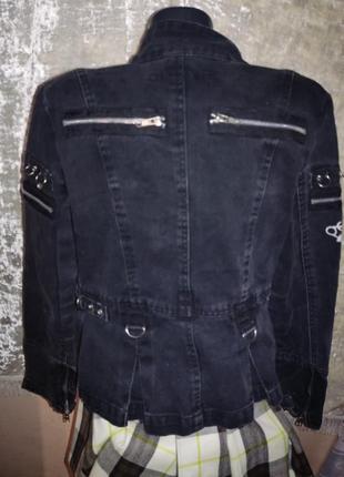 Неформальный готический панк рейв джинсовый жакет унисекс criminal damage3 фото