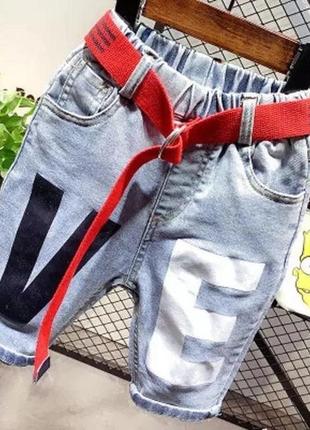 Стильные джинсовые шорты с ремнем1 фото