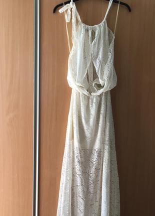 Шикарне гипьюровое плаття-сарафан з відкритою спиною, розмір с/м5 фото